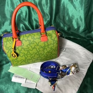 TOUS multicolored-canvas kaos new bowling bag